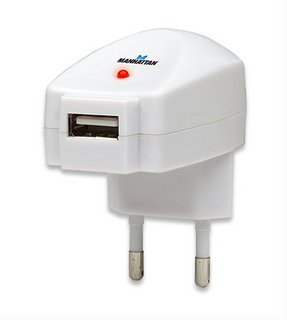 Manhattan Τροφοδοτικό φορτιστής με σύνδεση USB 5V/0,5A 500mA Manhattan Τροφοδοτικό φορτιστής με σύνδεση USB 5V/0,5A 500mA